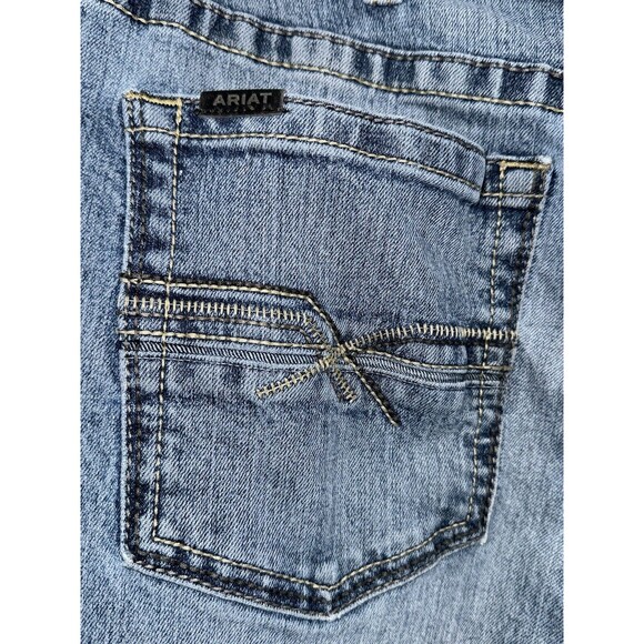 MEN'S ARIAT M4 STRAIGHT STOCKTON DENIM JEANS Light Wash 44 X 34 Faded Distressed - Picture 13 of 16